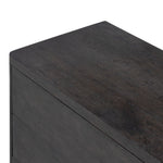 Noeline Nightstand Smoked Black Oak Veneer Top Corner Edge Four Hands