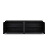 Nyland Media Console Black Mahogany Veneer Front Facing View Open Doors 232366-002