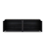 Nyland Media Console Black Mahogany Veneer Front Facing View Open Doors 232366-002