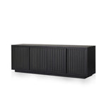 Nyland Media Console Black Mahogany Veneer Angled View Four Hands