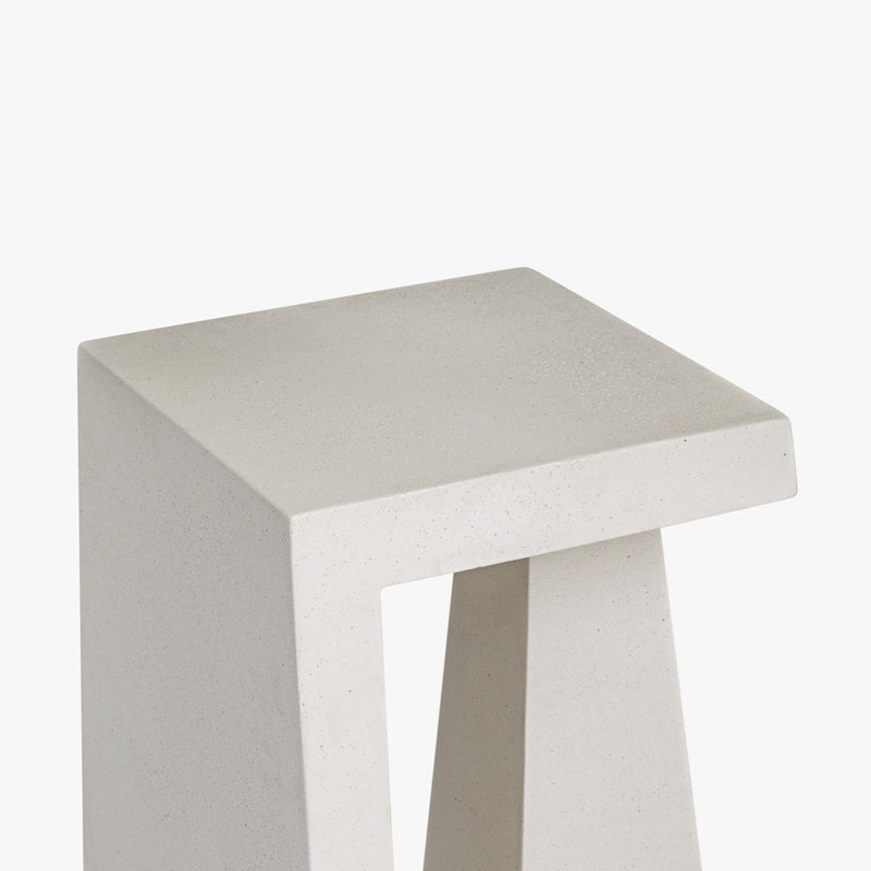 Obelisk End Table White Concrete Top View CH-1002000-VN12-FN-LV-ST-WH-OS