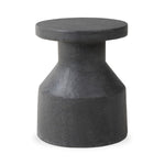 Odeon End Table Distressed Graphite Concrete Front Facing View Four Hands