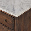 Odette Nightstand White Statuario Marble Tabletop Corner Four Hands