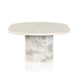 Four Hands Oranda Coffee Table Polished White Marble Side View