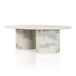 Oranda Coffee Table Polished White Marble Angled View 233876-001