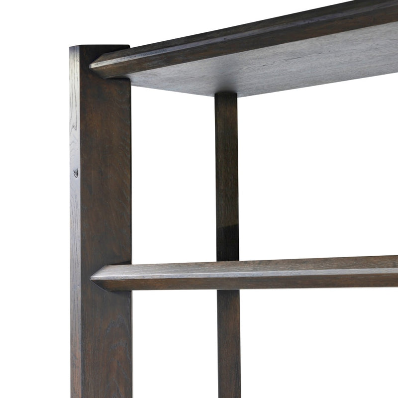 Orwin Bookshelf Smoked Black Oak Open Shelving