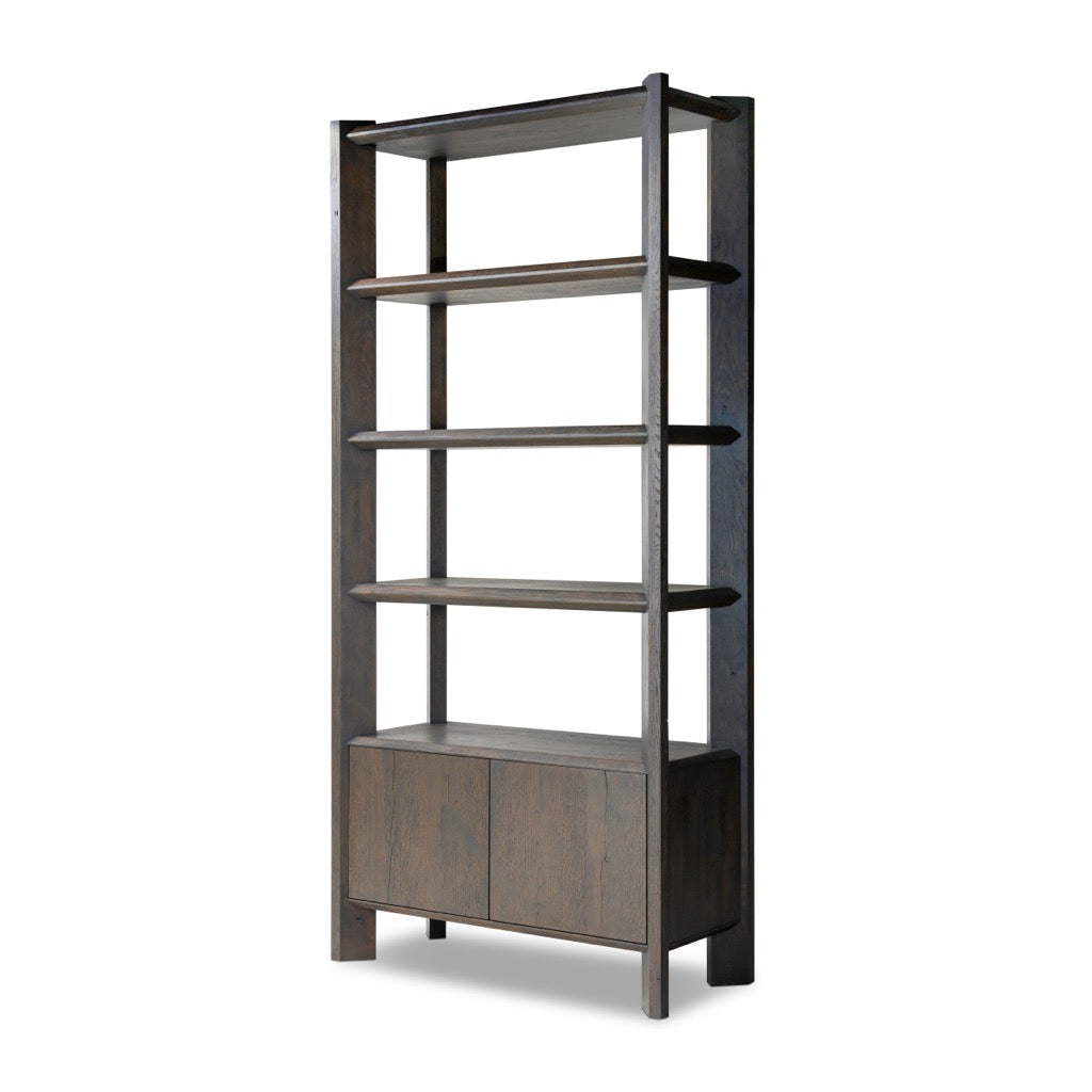 Orwin Bookshelf Smoked Black Oak Angled View