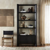 Orwin Bookshelf Smoked Black Oak Staged View