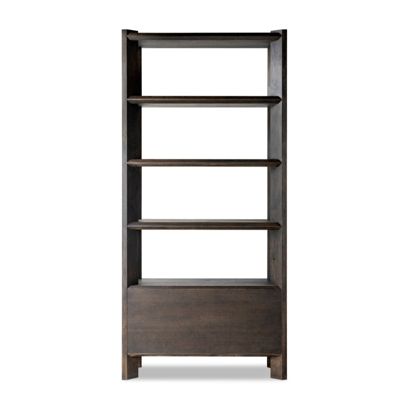 Orwin Bookshelf Smoked Black Oak Back View