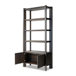 Orwin Bookshelf Smoked Black Oak Open Cabinets