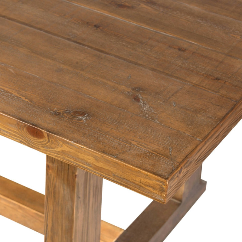 Otto Dining Table Waxed Pine Reclaimed Wood Corner Detail Four Hands