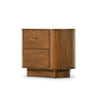 Paden Nightstand Seasoned Brown Acacia Angled View Four Hands