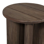 Four Hands Paden Outdoor End Table Stained Toasted Brown-FSC Rounded Top Detail