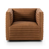 Padma Swivel Chair Eucapel Cognac Front Facing View Four Hands