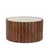 Home Trends & Design Palermo Round Coffee Table White Marble Angled View