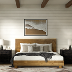 Paolo Live Edge Oak Bed Dark Brown Staged View Co.House Designs