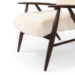 Four Hands Papile Chair Cream Shearling Solid Oak Legs