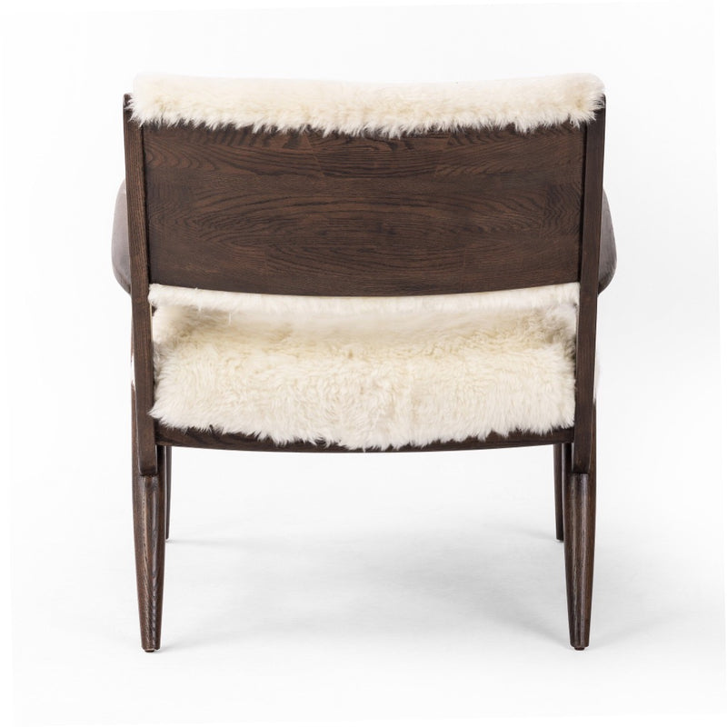 Papile Chair Cream Shearling Back View 235211-002