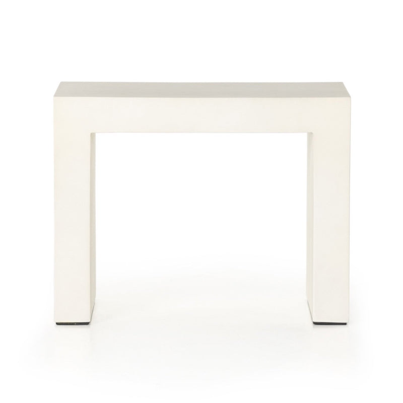 Parish End Table White Concrete Front View Four Hands