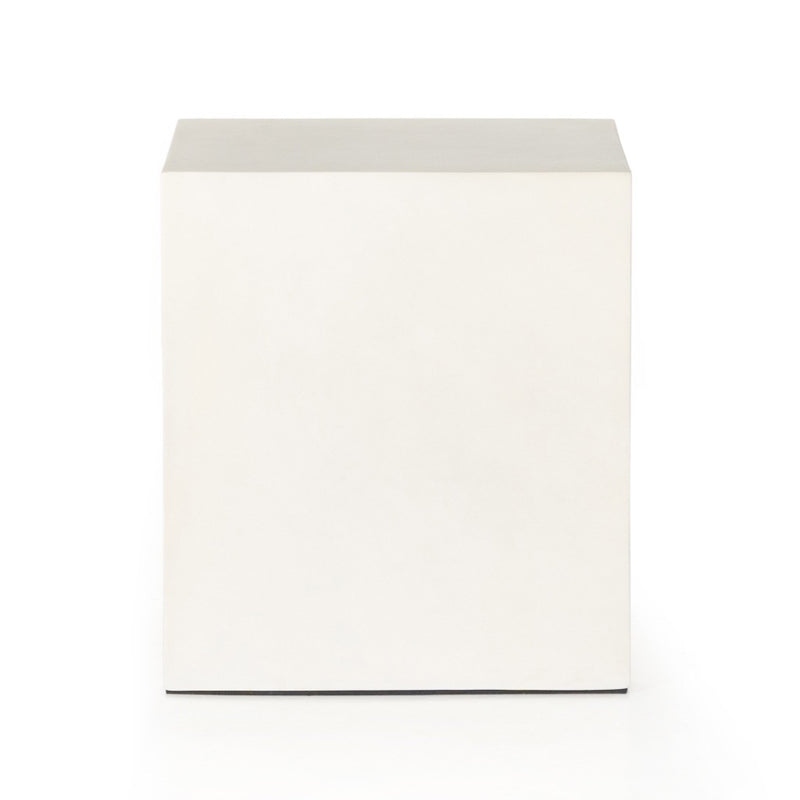 Parish End Table White Concrete Side View 104574-005