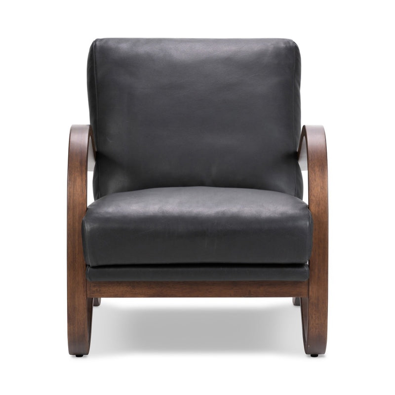 Paxon Chair Brickhouse Black Front Facing View Four Hands