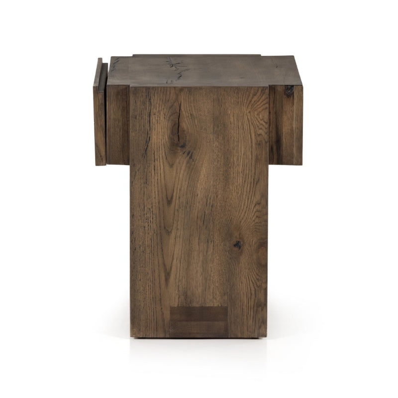 Four Hands Perrin Nightstand Rustic Fawn Veneer Side View