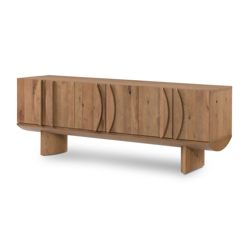 Pickford Media Console Dusted Oak Veneer Angled View 229264-001