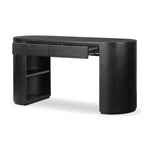 Pilar Desk Ebony Oak Veneer Open Drawers Four Hands