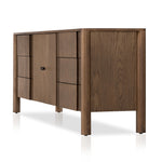 Four Hands Pollard Media Console Tan Oak Veneer Angled View