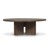 Railay Outdoor Coffee Table Stained Toasted Brown Side View Four Hands