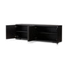 Four Hands Ramos Sideboard Dark Espresso Reclaimed French Oak Open Cabinets