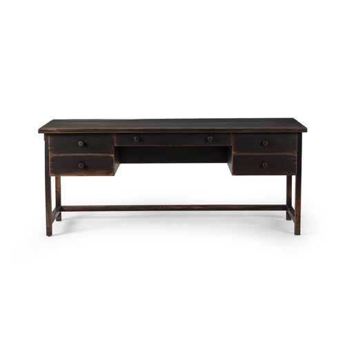 Four Hands Reign Desk Distressed Walnut Front View Four Hands