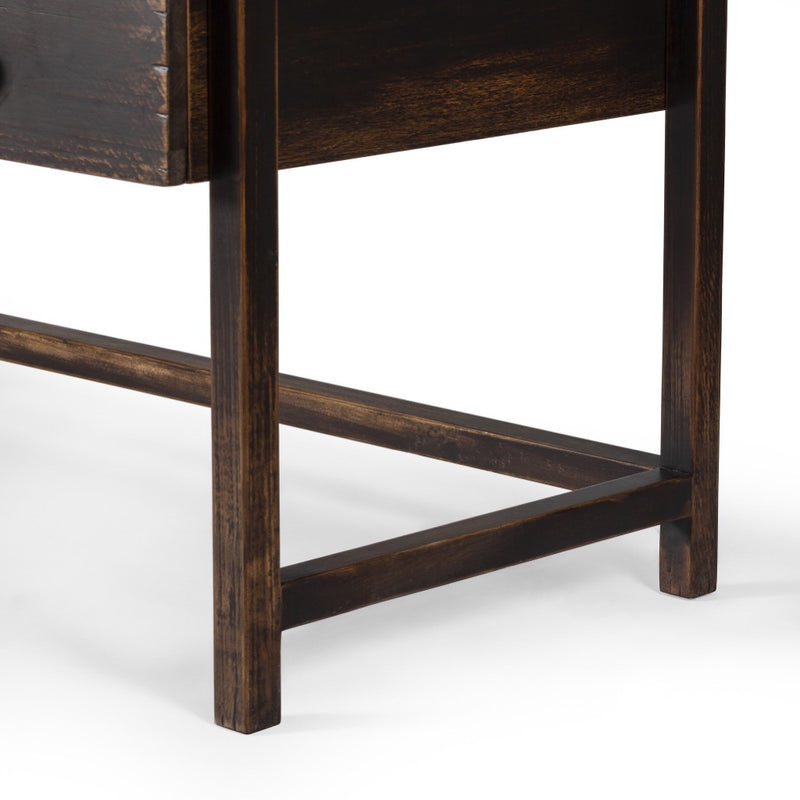 Four Hands Reign Desk Distressed Walnut Legs Detail Four Hands