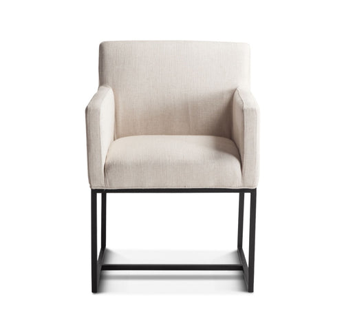 Renegade Dining Armchair Off White Linen Front Facing View G206-RENAC-04-AB