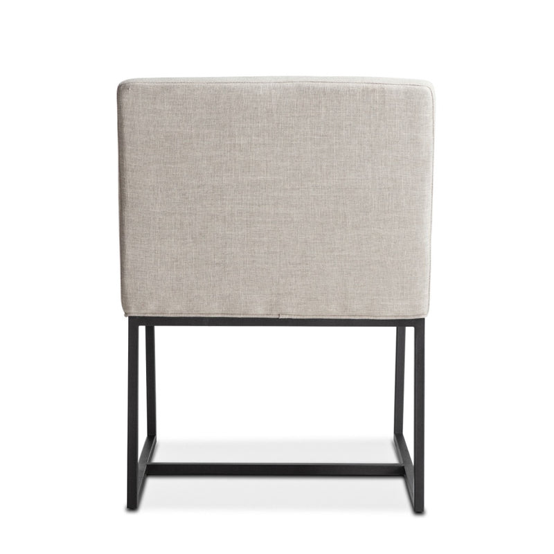 Home Trends & Design Renegade Dining Armchair Off White Linen Back View