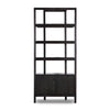 Four Hands Reza Bookcase Worn Black Acacia Front Facing View