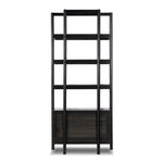 Reza Bookcase Worn Black Acacia Back View Four Hands