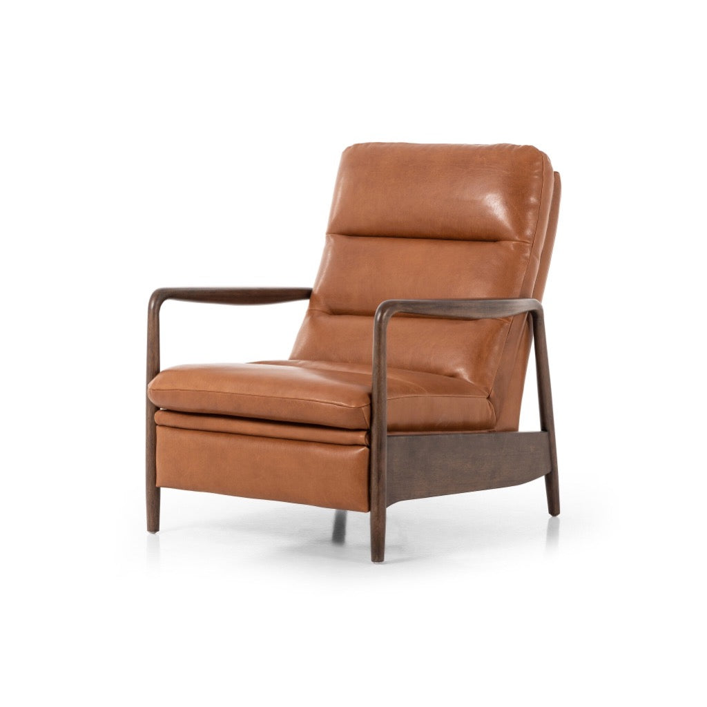 Rhodes Recliner Dakota Tobacco Angled View Four Hands