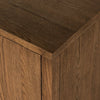 Four Hands Riggs Media Console Amber Oak Corner Detail