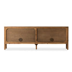 Riggs Media Console Amber Oak Back View Four Hands