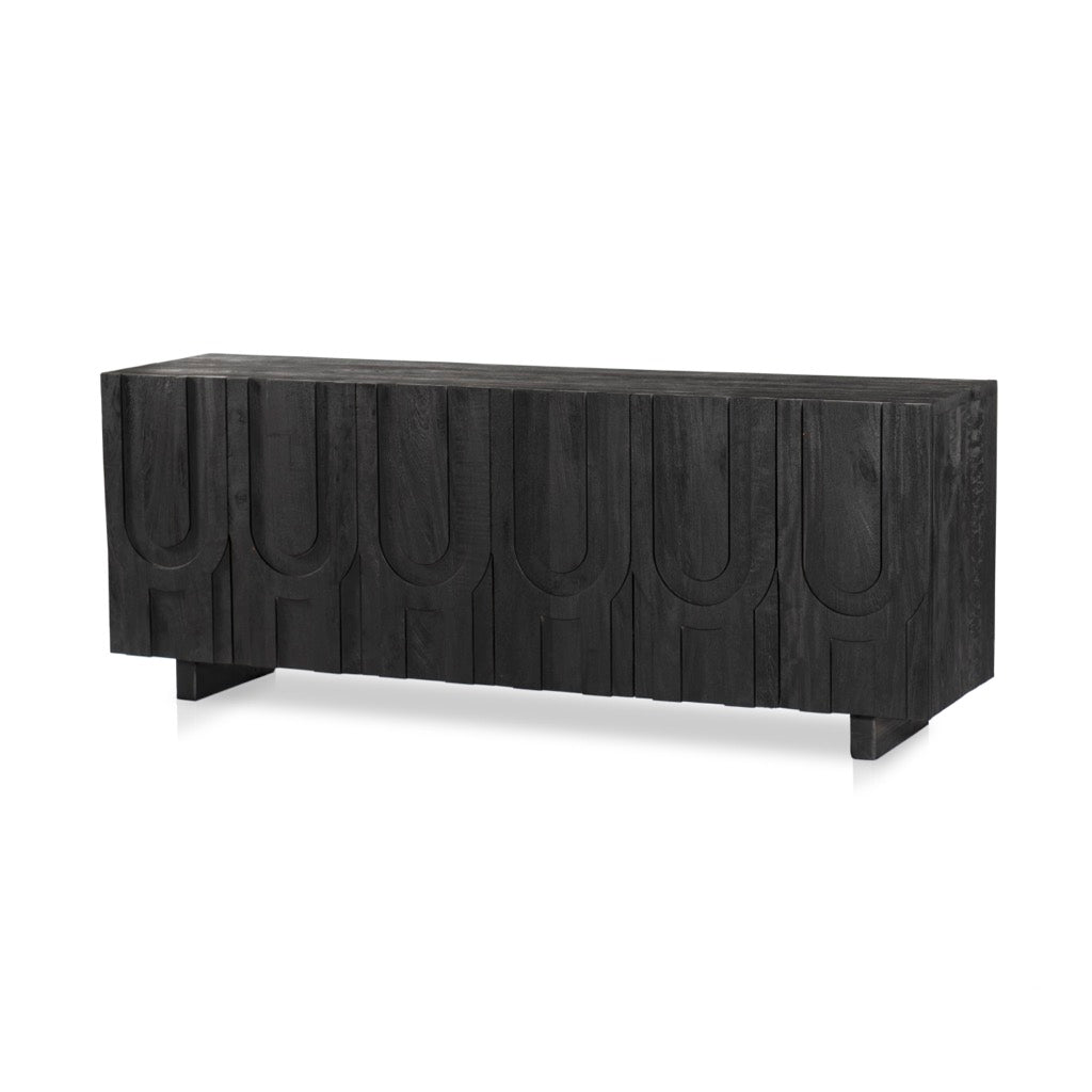 Rivka Media Console Dark Totem Angled View 226056-003