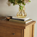 Four Hands Roark Nightstand Amber Oak Veneer Staged View Corner