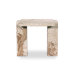 Romano End Table Desert Taupe Marble Front Facing View Four Hands