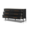 Four Hands Rosedale 6 Drawer Dresser Ebony Oak Open Drawers