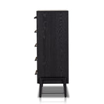 Rosedale 6 Drawer Tall Dresser Ebony Oak Side View Four Hands