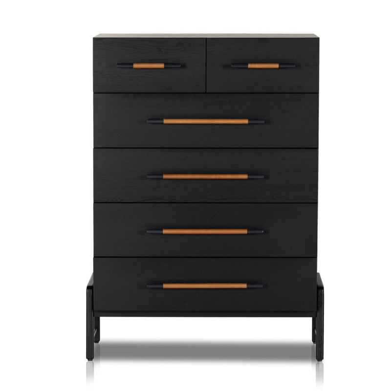 Rosedale 6 Drawer Tall Dresser Ebony Oak Front Facing View 108708-003