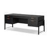 Rosedale Executive Desk Ebony Oak Veneer Angled View Four Hands