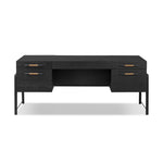 Rosedale Executive Desk Ebony Oak Veneer Front Facing View Four Hands