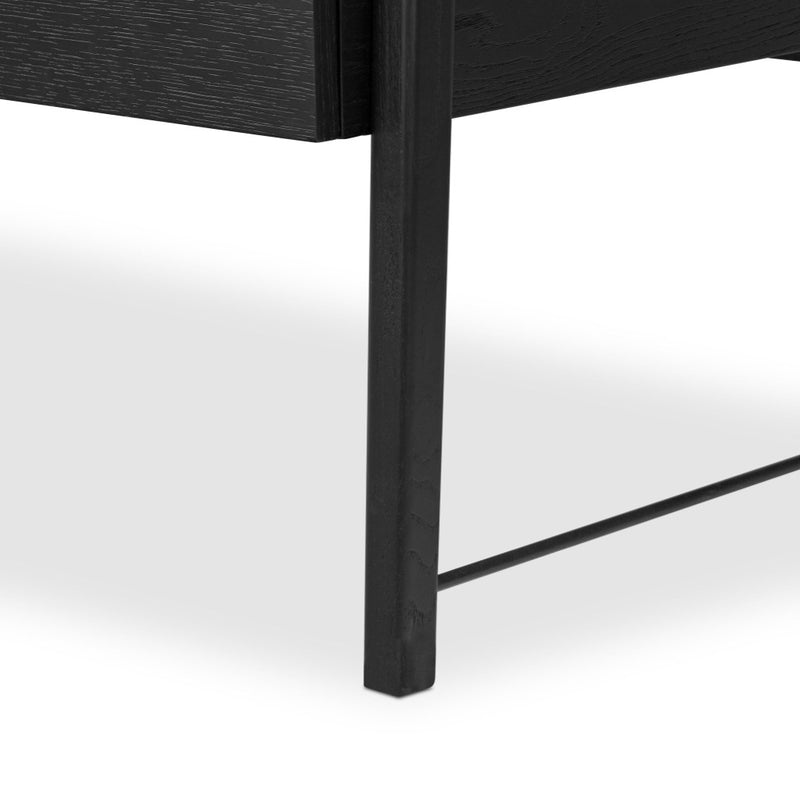 Four Hands Rosedale Executive Desk Ebony Oak Veneer Legs