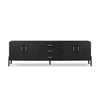 Four Hands Rosedale Media Console Ebony Oak Veneer Front Facing View